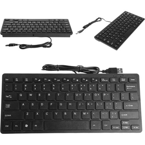 Mini Slim Multimedia USB Wired External Keyboard For Notebook Laptop PC Computer