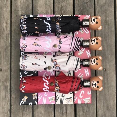 Trendy Bear Head Cute Personality Umbrella Fully Automatic Folding Sunscreen Umbrella Sun And Rain Dual-use Umbrella Paraguay