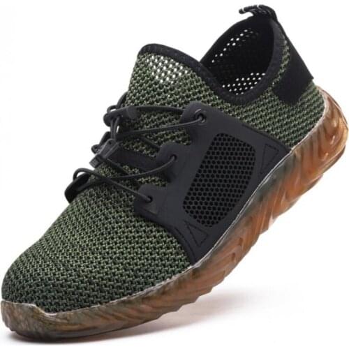 2021 New Breathable Mesh Safety Shoes Men Light Sneaker Indestructible Steel Toe Soft Anti-piercing Work Boots Plus size