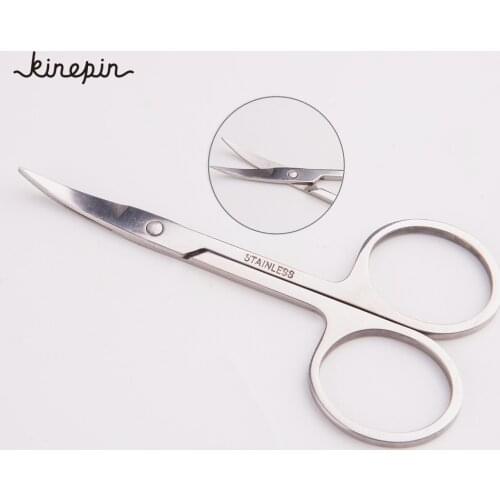 Stainless Steel Small Tilted Tip Eyebrow Nose Hair Scissors Cut Manicure Facial Trimming Tweezer Makeup Beauty Tools 90mm*46mm