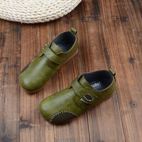 2020 new retro single shoes national wind flat peas shoes mori literary handmade soft bottom comfort womens shoes casual shoes