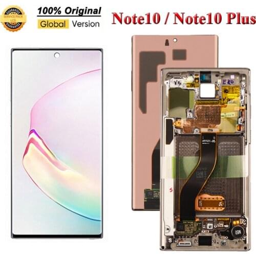 ORIGINAL AMOLED Screen For Samsung Galaxy Note 10 Lcd N970F note10 plus Lcd N975 N9750 LCD with Frame Display Touch Screen