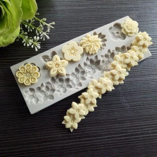 A variety of flower shape fondant cake mold Chocolate mold Decorative clay