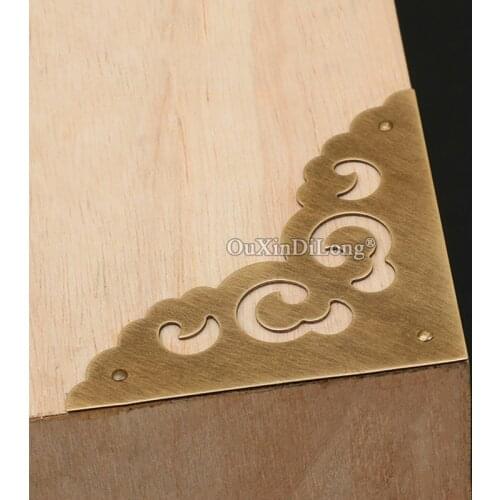 Retro 100PCS Antique Brass Corner Protector Jewelry Gift Storage Box Table Wooden Furniture Corner Protection Decoration Fitting