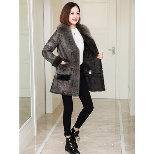Luxury Rex Rabbit Fur Coat Real Fox Fur Collar Female Jacket Winter Coats and Jackets Women Korean Soft Fur Jacket Ropa Zjt645