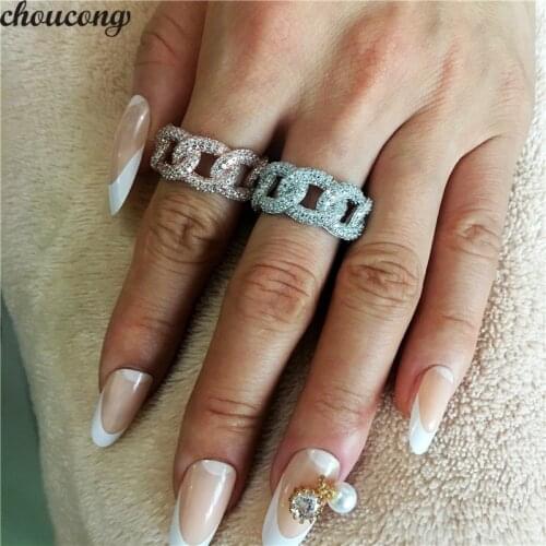 Choucong Luxury Cross Hiphop Ring 925 sterling Silver Pave AAAAA cz Statement Party Wedding Band Rings For Women men Jewelry