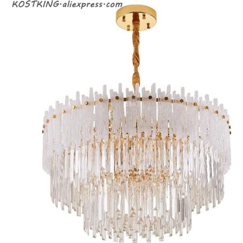 Luxury living room crystal chandeliers modern lustres de plafond gold chandelier dinning lighting bar lights