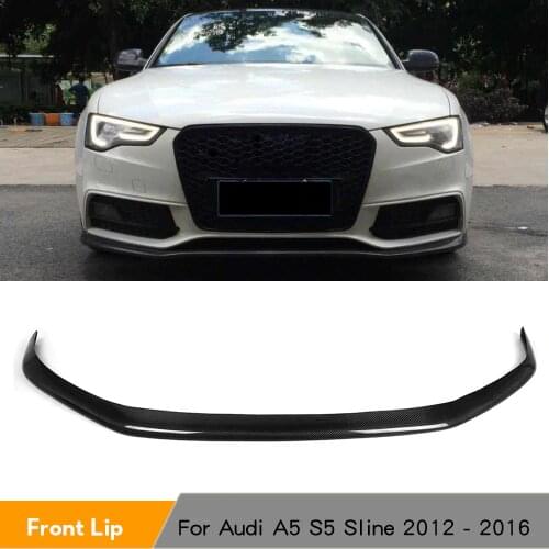 Carbon Fiber Car Front Bumper Lip Spoiler Splitters Chin for Audi A5 S5 Sline Bumper 2012 - 2016