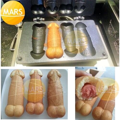 Factory Price Non-stick 4pcs A Piece of Gayke Penis Shaped Waffle Maker 110v 220v Electric Waffles On a Stick Machine Baker Iron