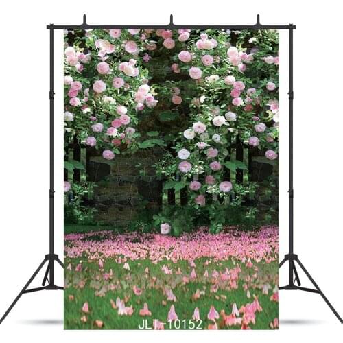 Colored Flowers Green Grass Vinyl Photographic Backgrounds for Wedding Baby New Born Party Backdrop Photocall Booth Studio