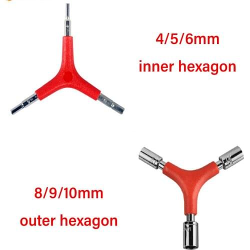 Y-Shaped Inner Outer Hex Wrench 3 Way 4/5/6mm 8/9/10mm Bicycle Repair Tools Cycling Mountain Bike MTB Bicycle MTB Repair Tool