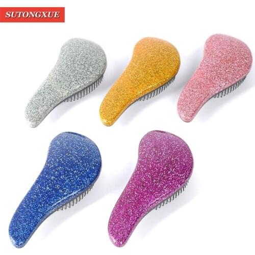 Magic Glitter Handle Tangle Detangling Comb Shower Hair Brush detangler Salon Styling Tamer Tool hairbrush Hot hairbrush