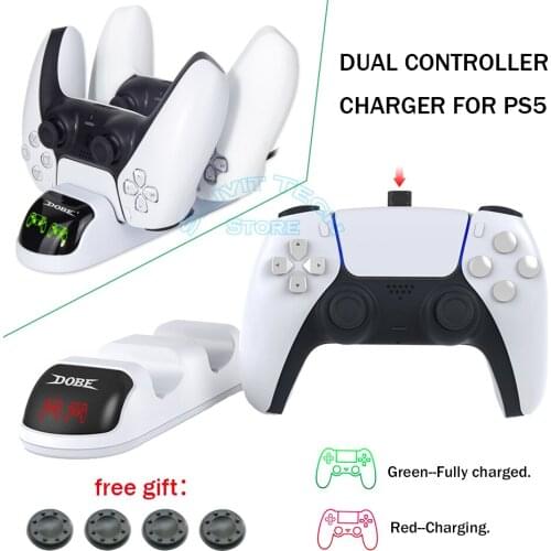 2021 Newest Dual Controller Fast Charging Station&LED Indicate&Handle Charger Dock for Sony Playstation PS5 Accessories