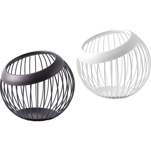 Iron Storage Fruit Plate Drain Basket Nordic Style Geometric Fruit Vegetable Wire Basket Bowl Modern Home Kitchen Storage Basket