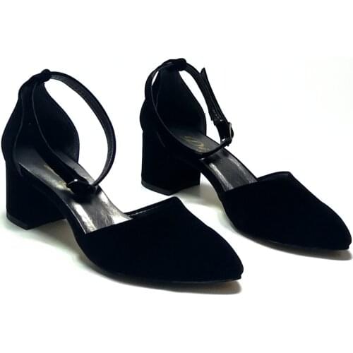 WOMAN. BLACK SUEDE. SUMMER SHOES AND SANDALS WITH HEELS. SUPER MODEL FOR OFFICE, WEDDING, PARTY. 5 CM HEEL. LUXURY. NEW SEASON