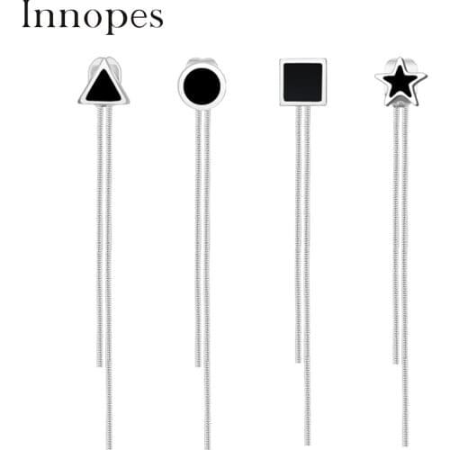 Innopes Vintage Triangle Tassel Drop Earrings Long ChainFor Women Drop Earrings geometric round heart star earrings
