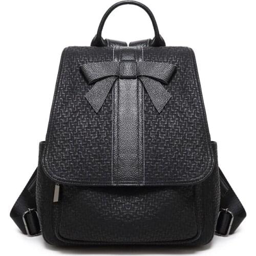 Women Female Leather Anti-theft Backpack Classic Solid Color Zipper Large Capacity Fashion Shoulder Bags School Bag Travel C1248