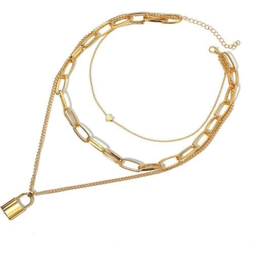 Simple Fashion Female Clavicle Pendant Peach Heart Multi-Layer Clavicle Neck Chain Necklace Heart-Shaped Pendant