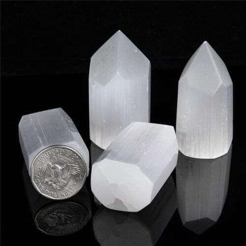 1pcs Natural Selenite Pillars Column Chakra Stones Energy Stone White Crystal Home Decor
