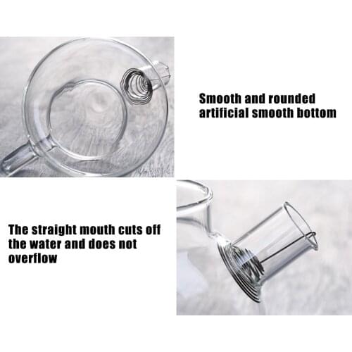 1000ml/1600ml Glass Kettle Water Jug Heat Resistant Teapots with Transparent Lid Home Office NW