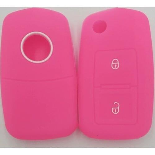 2PC Silicone Car Key Cover Case For VW Golf 4 5 6 7 Bora Jetta POLO MK4 MK6 Bora Passat B5 B6 Superb Tiguan Beetle Key Holder