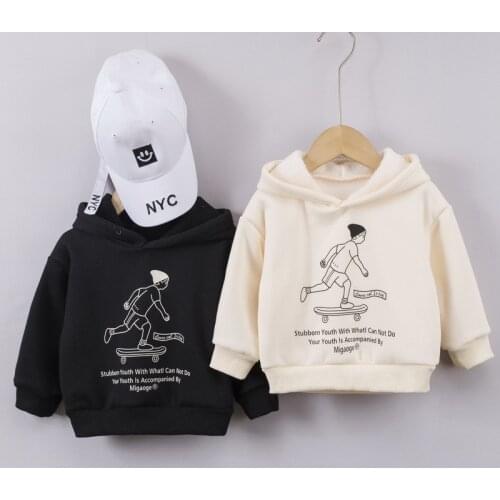 2020 Girls Boys Warm Single Fleece Hoodies Baby Kids Children Casual Sweatshirts Two Colors