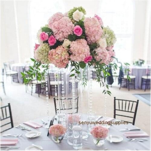 3pcs/set )6set )New style acrylic crystal artificial table flower centerpiece wedding decoration for sale senyu1462
