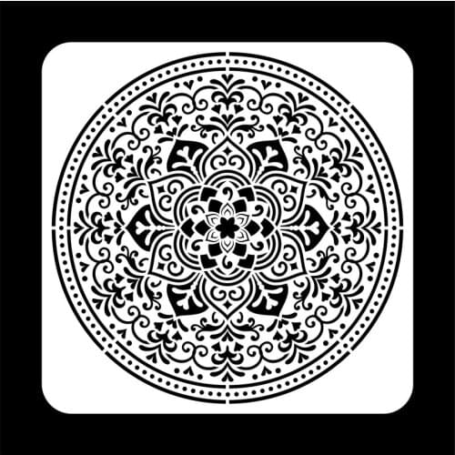S M L Size Reusable Stencil Laser Cut Painting Template Floor Wall Tile Fabric Furniture Stencils Mandala Painting Stencils