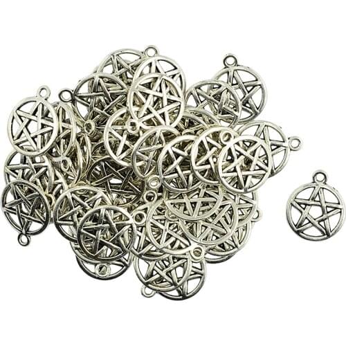 50Pcs Retro Tibetan Silver Knot Pentacle Jewelry DIY FIndings