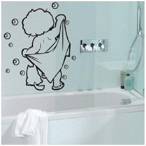 Free Shipping lOVELY baby love shower Bathroom Bubble Wall Stickers Glass Door Stickers Cute Children Shower Decals Poster