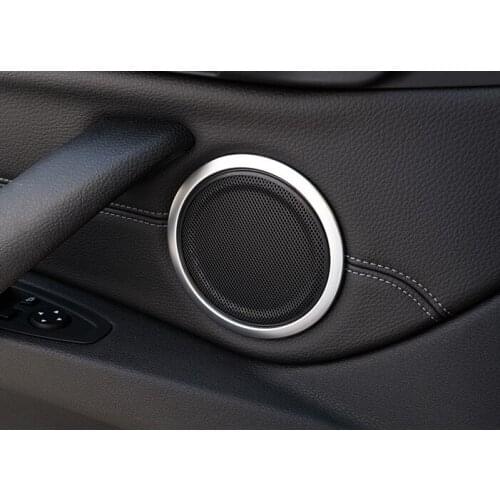 For BMW X1 X2 F39 2017- 2020 Stainless Front & Rear Door Speaker Cover Trim 4pcs Car modification Auto parts