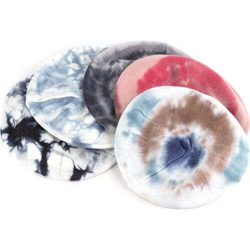 Geebro Womens Fashion Knitted Beret Hats Winter Tie dye Print Autumn Beret Hat Warm Painter Caps Newsboy Hat Beanie Hat Gorras