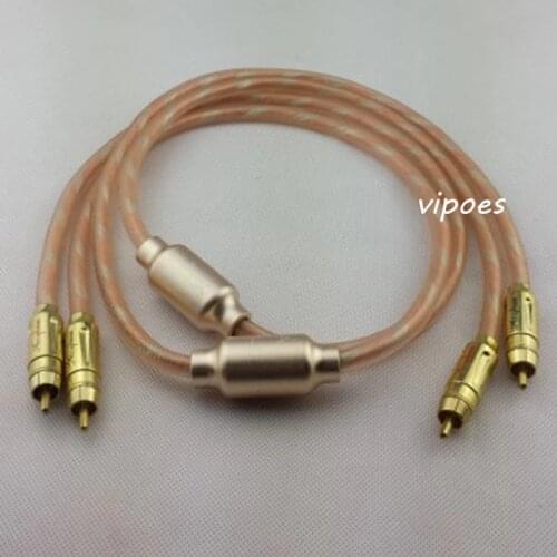 Apair Audiophile silver plated + pure copper RCA Interconnect cable 1M