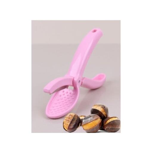 Chestnut Plotter Stainless Steel Chestnut Cutter Practical Nut Sheller Walnut Pliers Creative Kitchen Tool Ergonomic Desing Pink