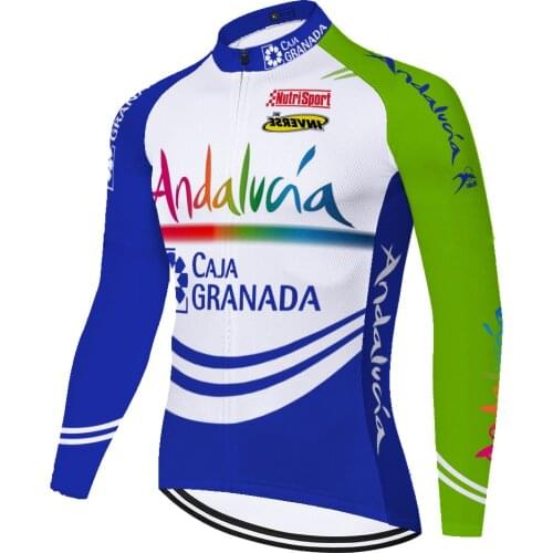 Team andalucia jersey bicycle long sleeve summer spring Bike Clothing Bicycle cycling jersey men mallots ciclismo hombre
