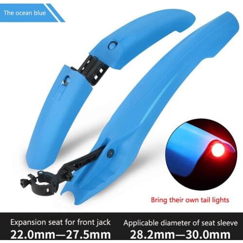 Mountain Bike Wings Cycling Front Rear Mudguard Set 26" Bicycle Accessorie Durable MTB Bike Fenders With LED Rear Light