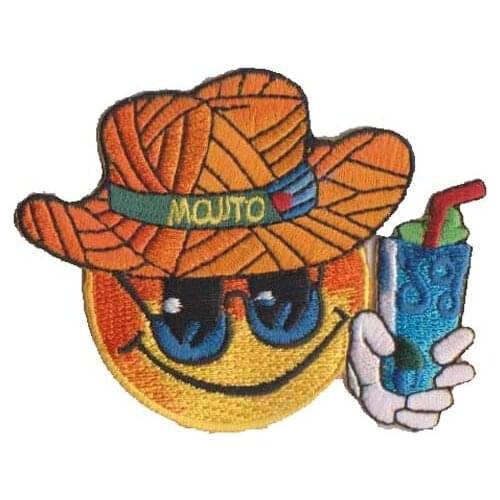 MOJITO Embroidery Patches Made by Twill with Heat Cut Edge with PVC Backing Accept Custom MOQ50pcs free shipping