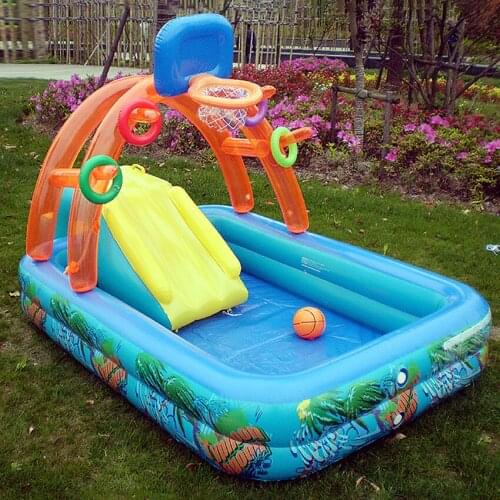 Inflatable Swimming Pool for Kids Children Multifunctional Swimming Water Pool Home Outdoor Paddling Pool Bathing Tub with Slide