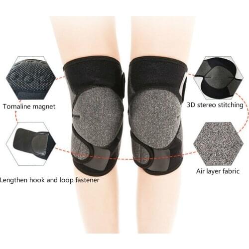 2PCS Tourmaline Self Heating Magnet Knee Brace Support Magnetic Therapy Knee Pads Warmer for Winter Sports Safety Elder Gifts