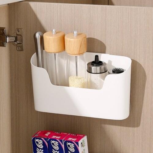 Wall Mounted Storage Box Multi Purpose Bathroom Cabinet Door No Punching Organizer Case Cosmetics Storage and Finishing Holder