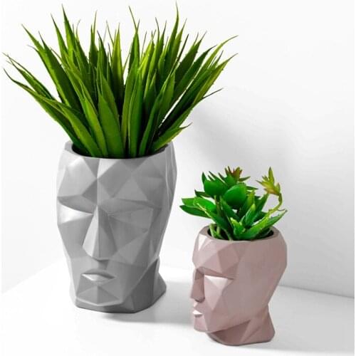 Nordic Ins Modern Creative Face Flower Home Decoration Wei Dried Flower Ceramic Vase