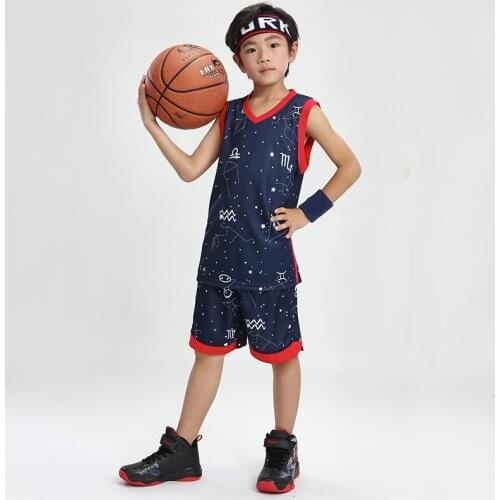 New kids throwback basketball training jerseys sets boys blank sports team sets basketball clothing suits school uniforms custom
