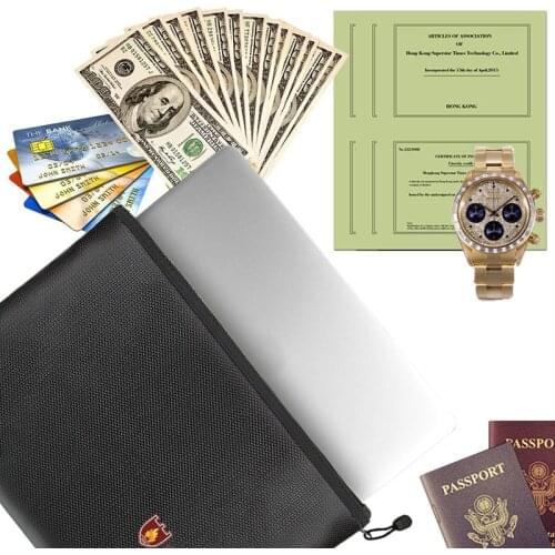 Fireproof Document Bag Fire Resistant Waterproof Envelope Pouch for Passport Money Files PR Sale