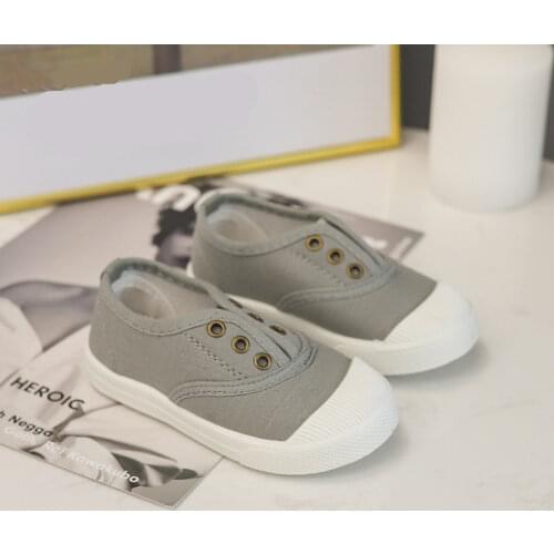 Children canvas shoes boys black and white spring autumn girls casual shoes soft shoes rubber bottom fashion shoes SH19024