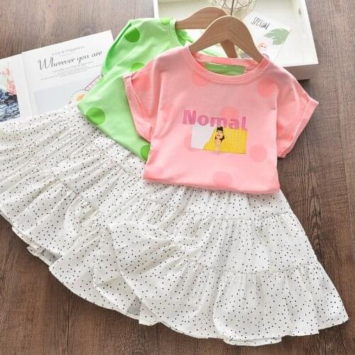 Menoea Girls Dresses Summer Style Kids Casual Dress Fruit Pattern Girls Outfits Short Sleeve Suits Cartoon Kids Clothes Costume