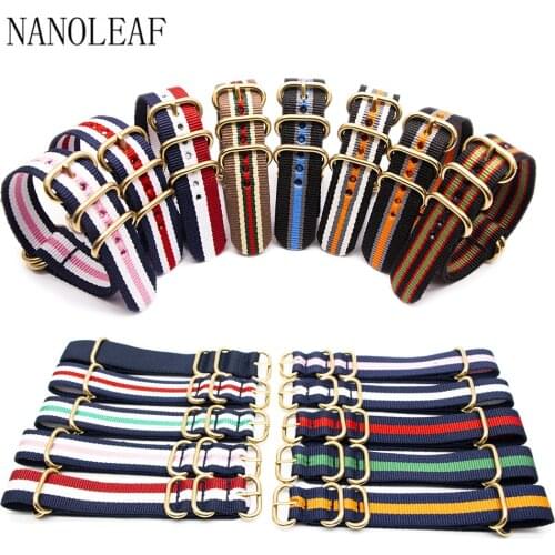 Wholesale 10PCS Nylon Watch Strap for NATO ZULU Style Replacement Wristband Mens Womens Bracelet 18MM 20MM 22MM 24MM Watchband