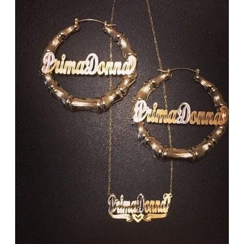 3UMeter Fashion Hoop Earrings for Women Custom Name Earrings 2020 Gold Heart earrings Set Dropshipping