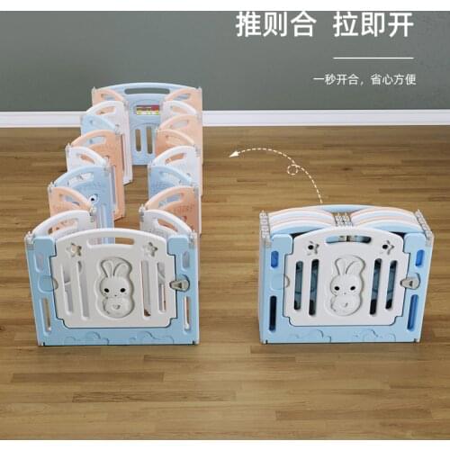 FoldingFence Childrens Playground Small Game Fence Folding Baby Crawling Mat Guardrail Baby Playpen Indoor Playground for Kids