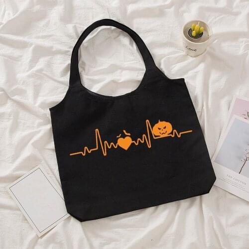 Shopping Bags with Logo Shoulder Bag Female Tote Canvas Funny Face Environmental Kawaii Korean Style Reusable Grocery Tote
