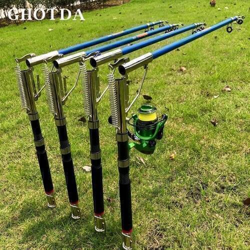 GHOTDA SuperHardAutomatic Fishing Rod 1.8-2.7M Sea River Fishing Telescopic Rod Spinning Ring Rod Self-Tapping Fishing Rod